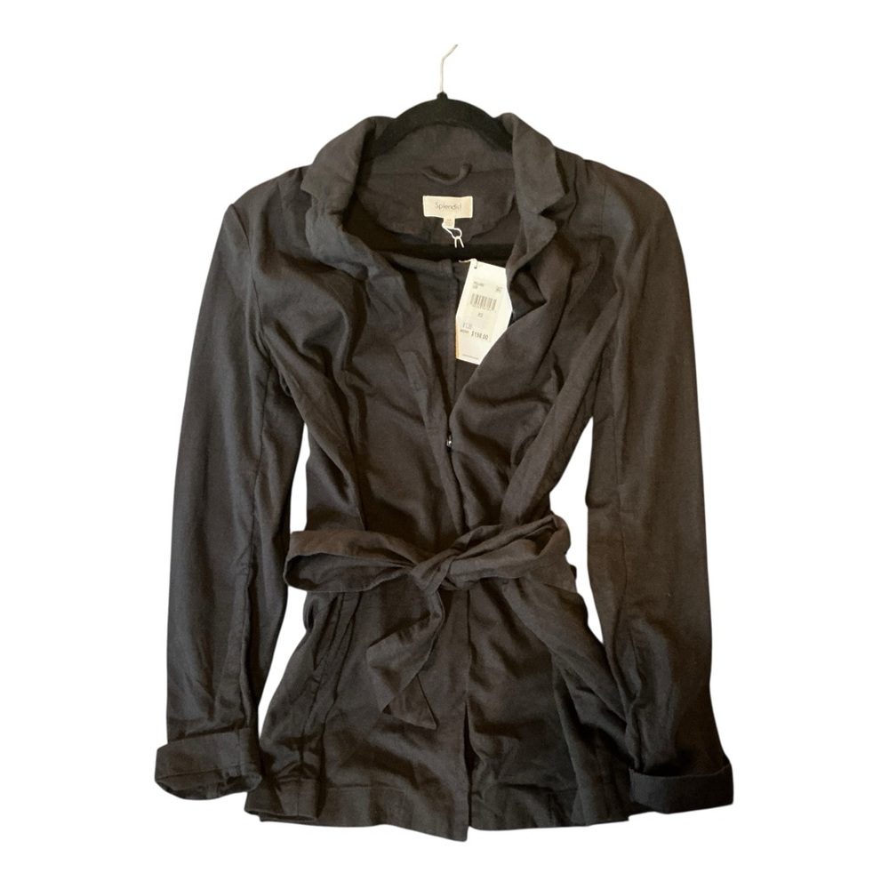 Splendid Lightweight Wrap Top Belted Long-sleeve